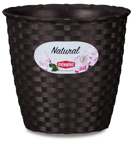 Stefanplast - Кръгла кашпа Natural Line 24 см - мока