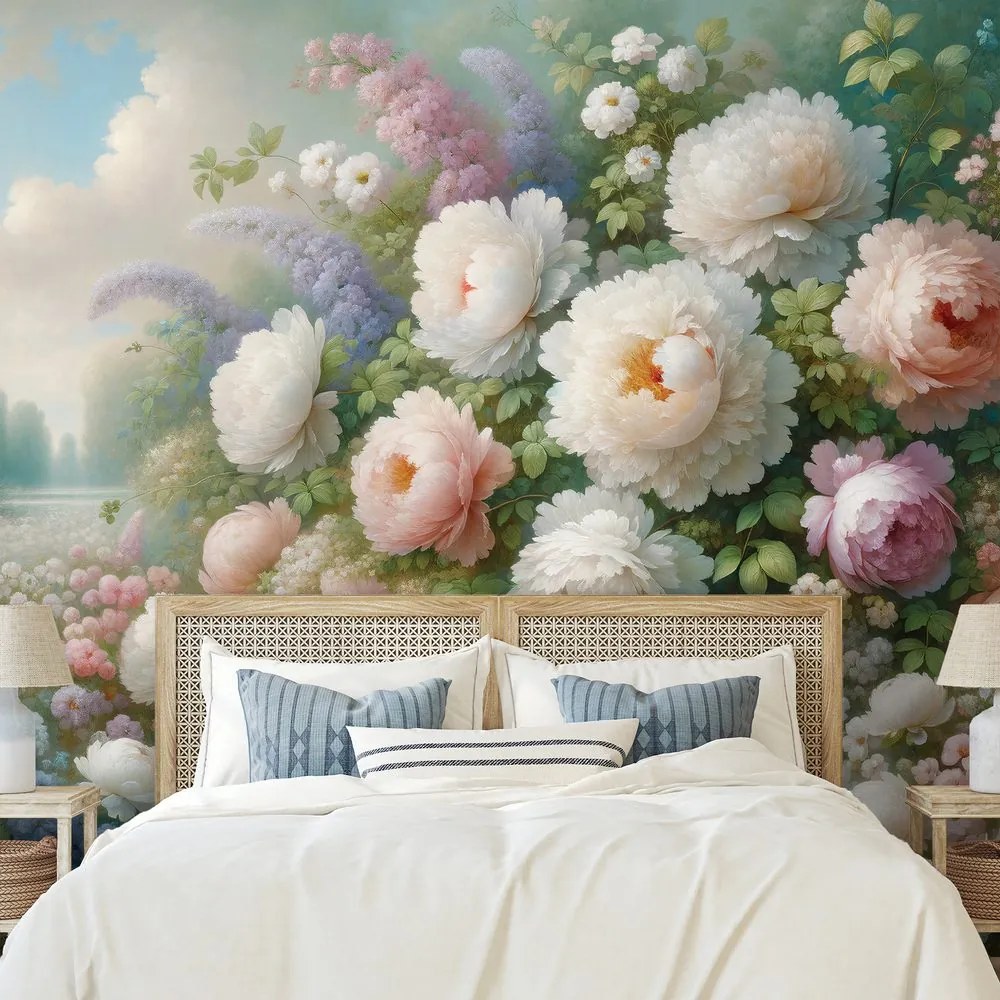 Тапет – Пастелна цветна градина