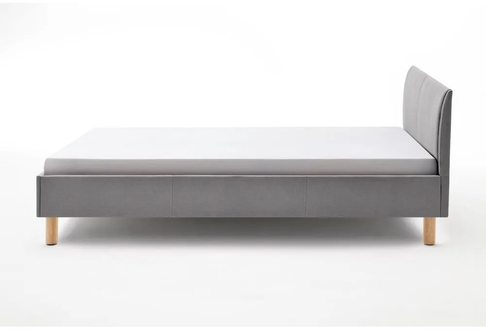 Светлосиво единично легло 120x200 cm тапицирано без ламелно дъно Lena – Meise Möbel
