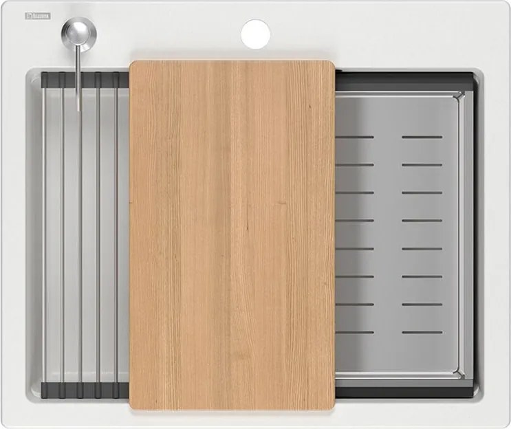 гранитна мивка KURT 110 WORKSTATION White