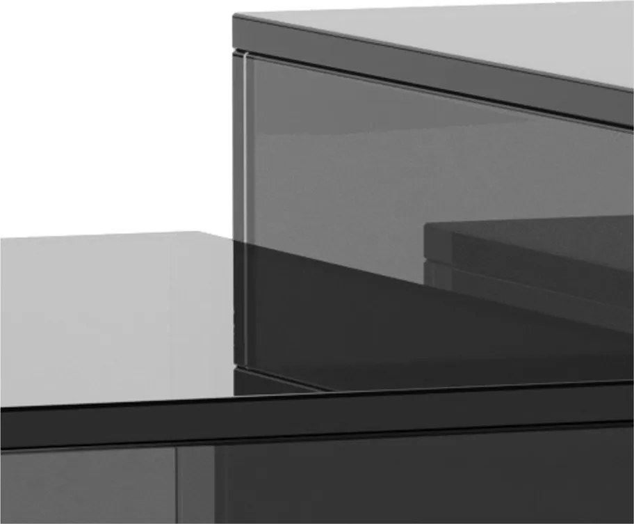 Сиви стъклени масички за кафе в комплект 2 бр. 50x50 cm Dice – Actona