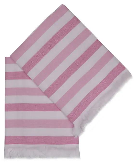 Розови памучни плажни кърпи в комплект от 2 броя 70x140 cm Stripe – Foutastic