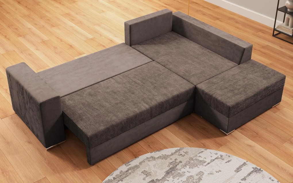 Разтегателен ъглов диван + табуретка Лондо