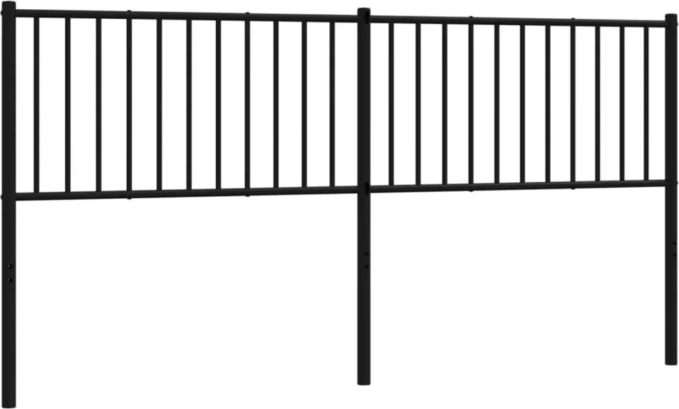 350900 vidaXL Метална резервна табла за легло, черна, 180 см