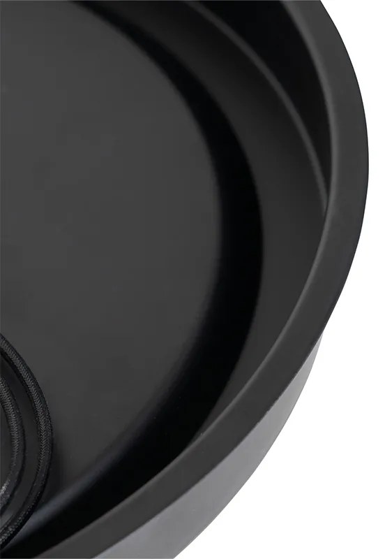 Класическа таванна лампа черна с опалово стъкло 35 см IP44 - Nohmi