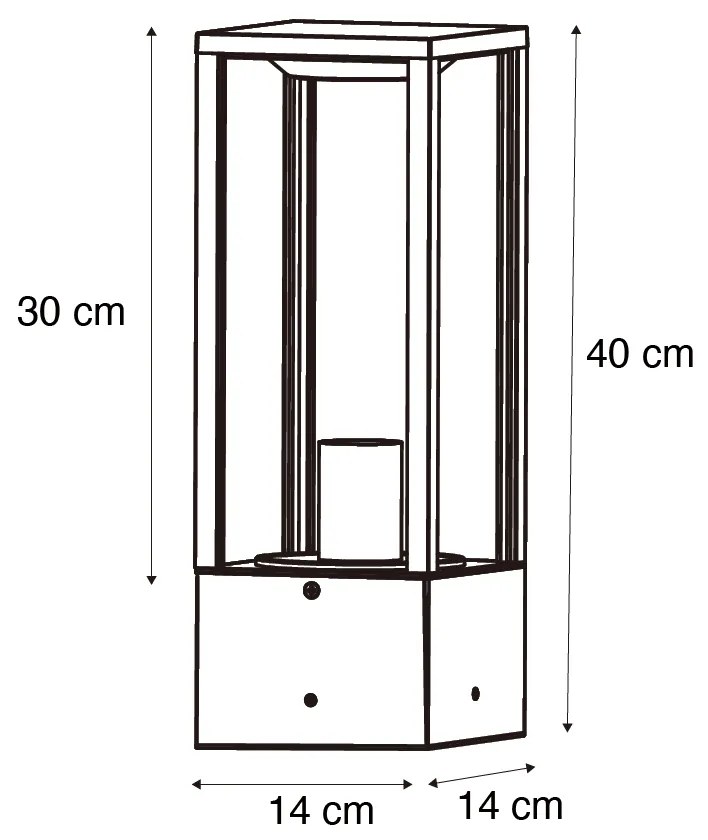 Външна стоеща лампа черна с дим 40 см IP44 - Charlois