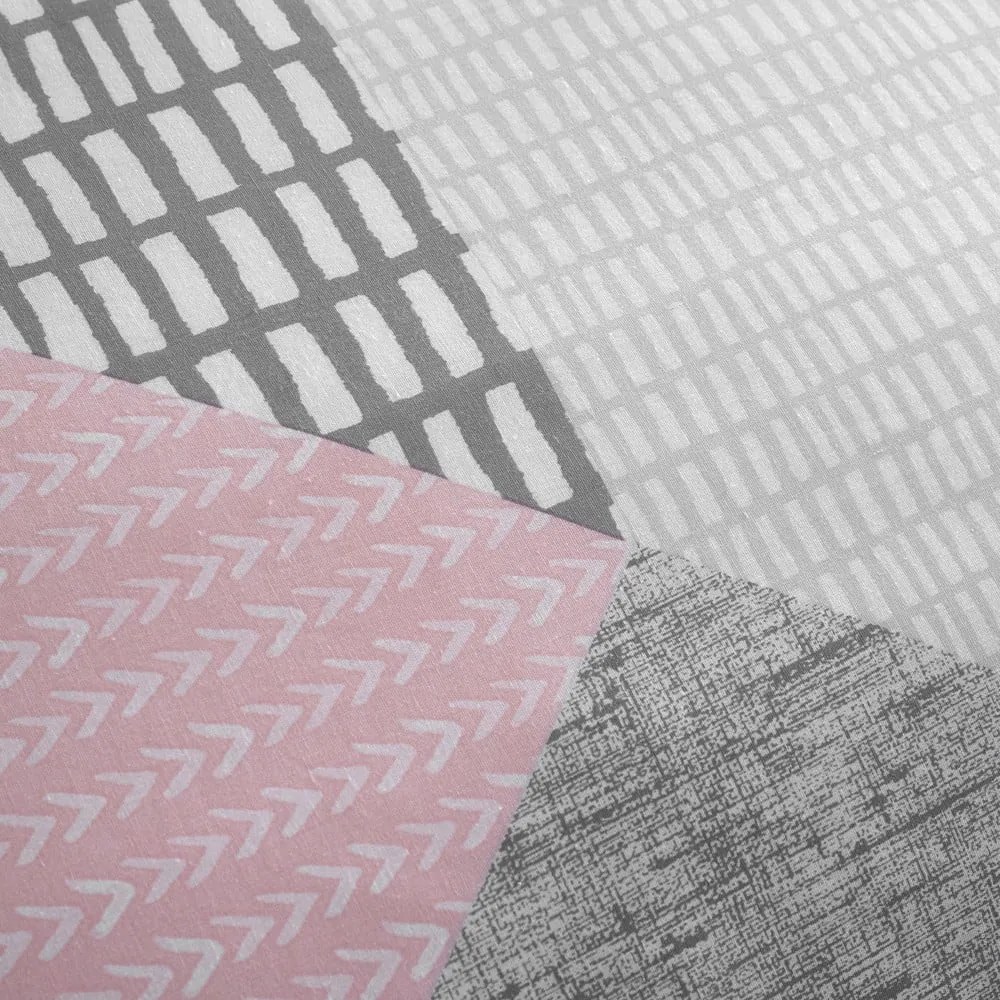 Розово двойно удължено спално бельо 230x220 cm Larsson Geo – Catherine Lansfield