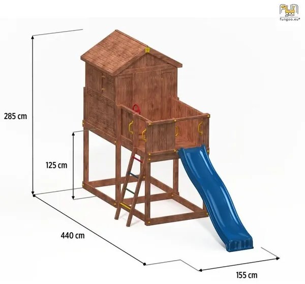 Детска площадка с къщичка и пързалка Fungoo - My House