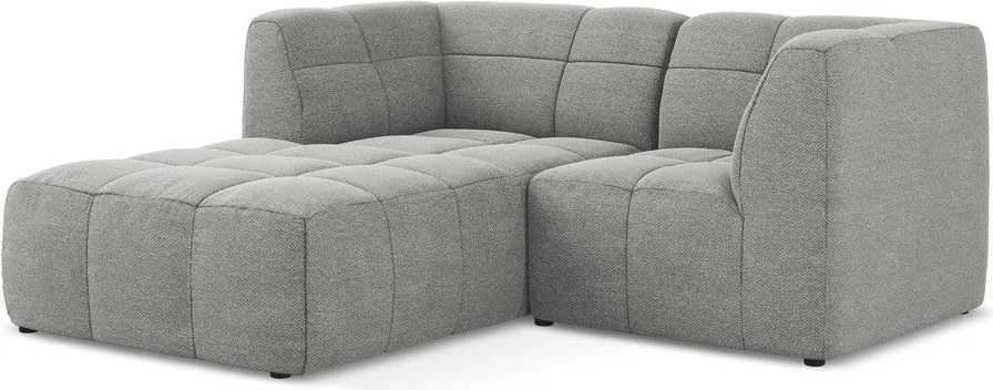 Сив ъглов диван от прежда с примки от букле (ляв ъгъл) Aloha – Makamii