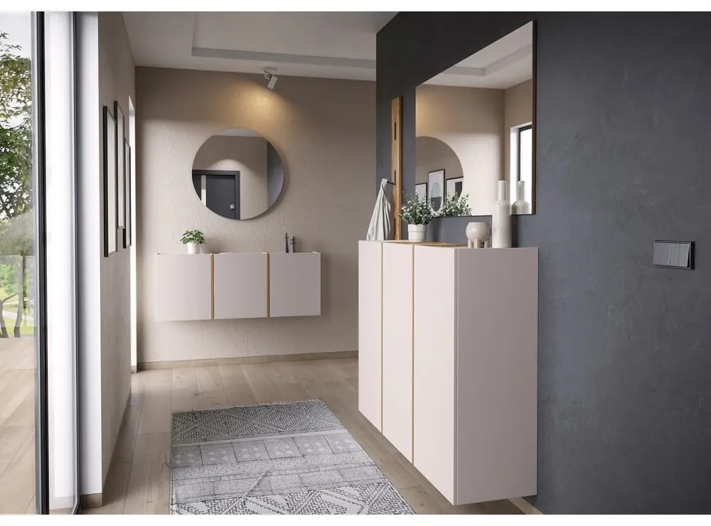 Комплект за коридор в кремав и естествен цвят 168x200x37 cm Libbiano – Germania