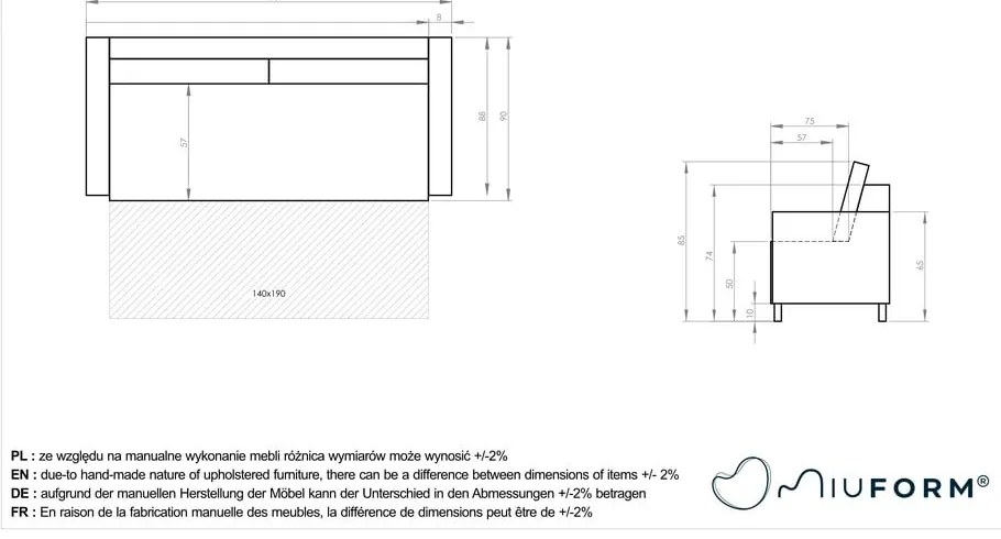 Тюркоаз разтегателен диван 207 cm Simon – Miuform