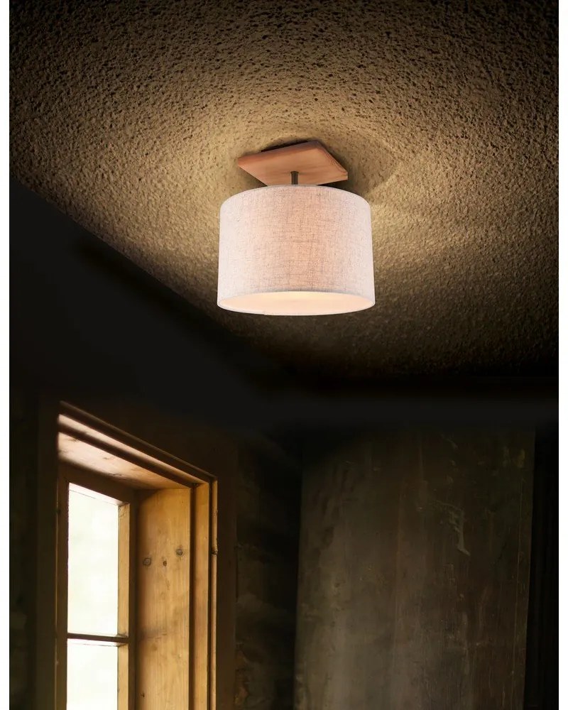 Светлосиво осветително тяло за таван с текстилен абажур Elmau – Trio