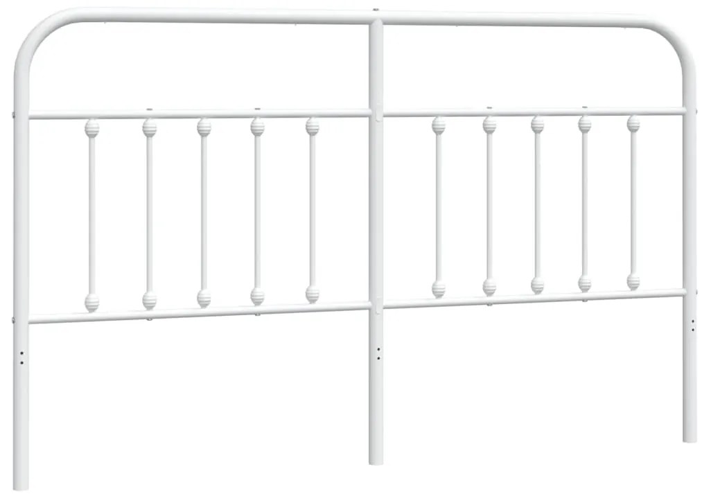 352662 vidaXL Метална резервна табла за легло, бяла, 160 см