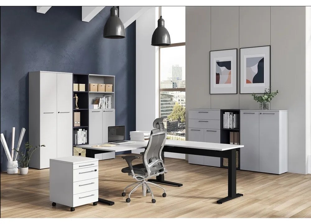 Антрацитна етажерка за книги 45x120 cm Agenda - Germania