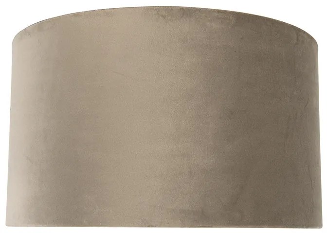 Абажур от кадифе таупе 35/35/20 със златен интериор