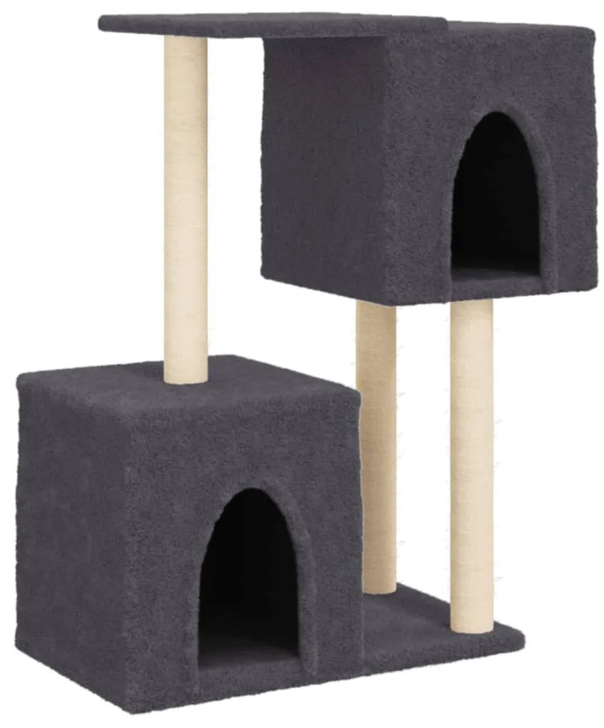 172102 vidaXL Котешко дърво със сизалени стълбове, тъмносиво, 86 см