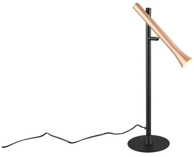 Черна и златна LED настолна лампа с метален абажур (височина 53 cm) Fiato – Trio