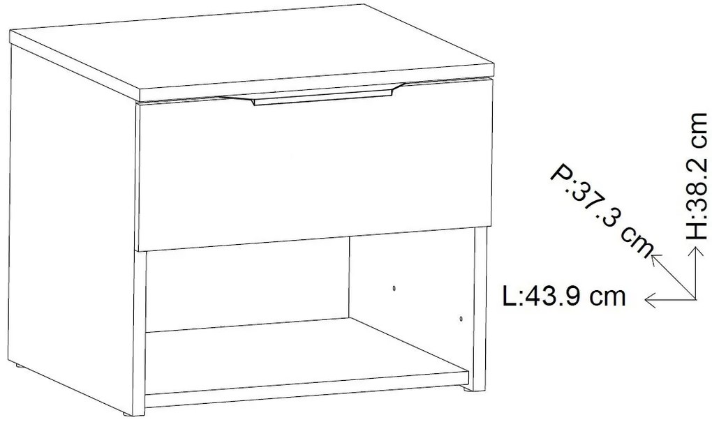 Нощно шкафче Yurei 1 чекмедже - Drus
