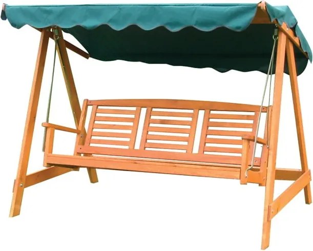 Градинска люлка от масивно дърво в зелен и кафяв цвят Eden – Rojaplast