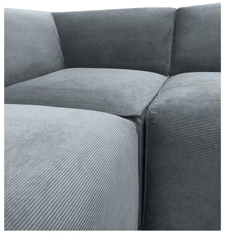 Сив ъглов диван от рипсено кадифе (ляв ъгъл) Sting – Scandic