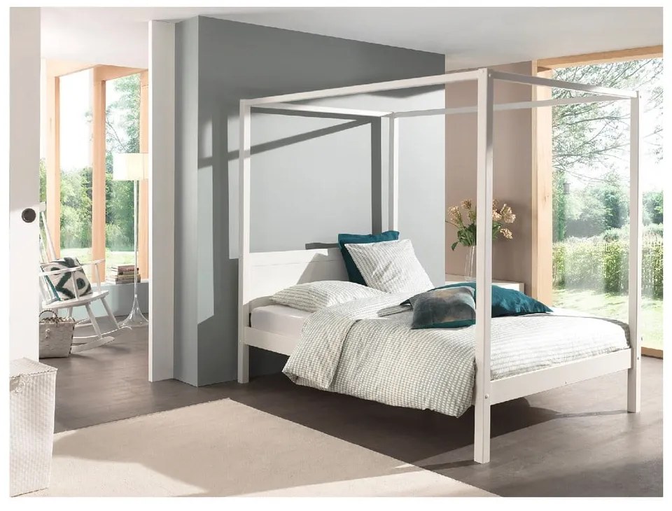 Бяло детско легло 140x200 cm PINO CANOPY – Vipack