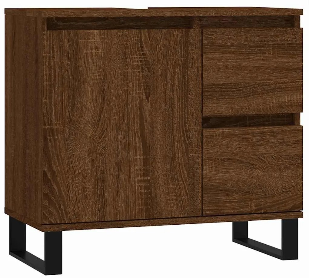 831619 vidaXL Шкаф за баня, кафяв дъб, 65x33x60 см, инженерно дърво