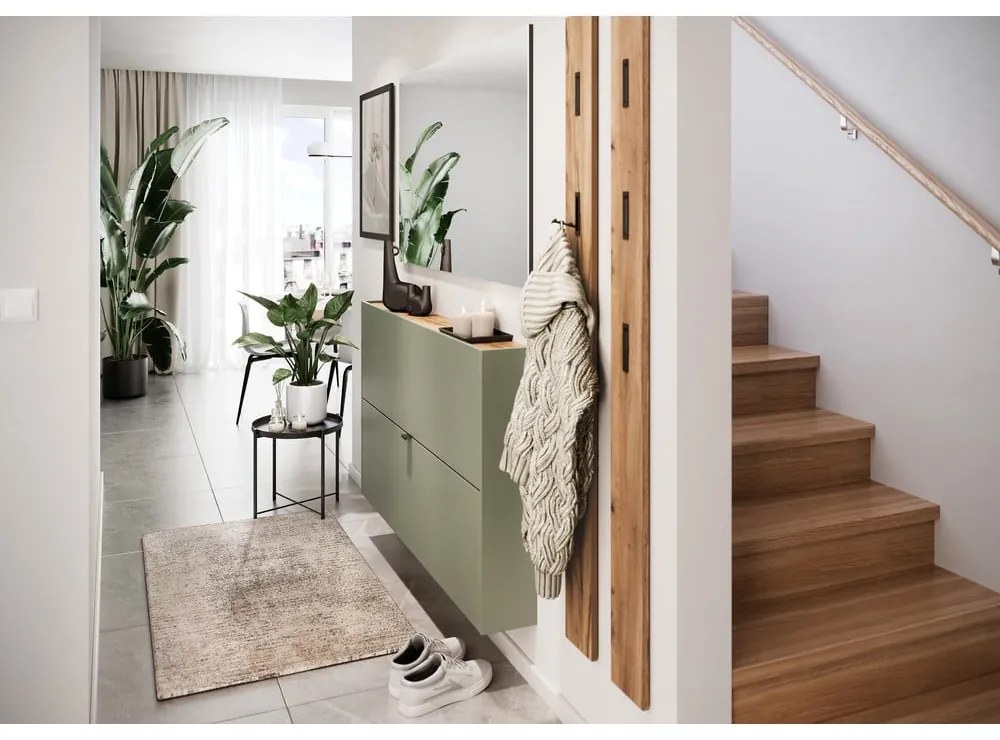 Зелено-сив шкаф за обувки с панти Ameca - Germania