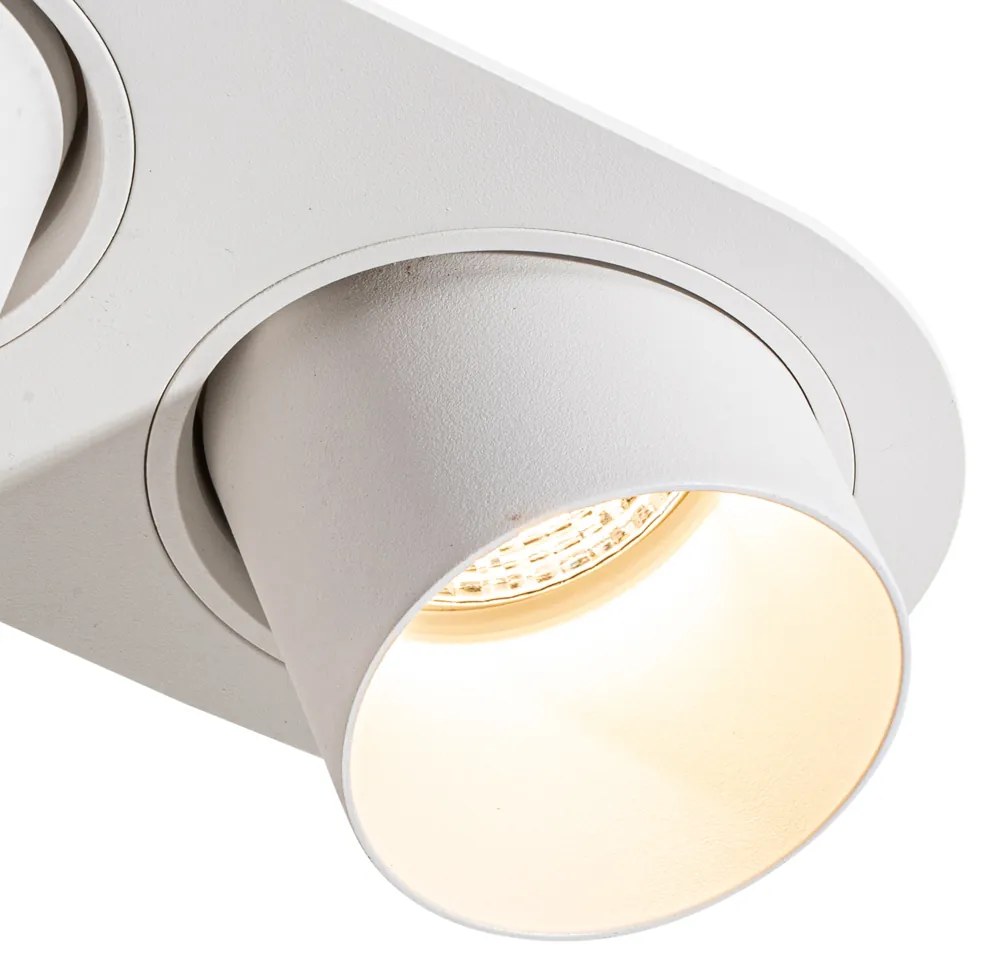 Set van 6 inbouwspots wit GU10 70mm kantelbaar 2-lichts - Installa