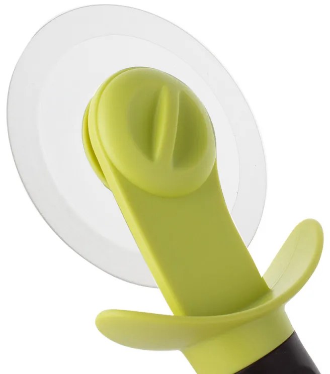 Нож за пица Trebonn Willy 1523210, 22 см, Мека дръжка, Премахващо се острие, Черен/Жълт