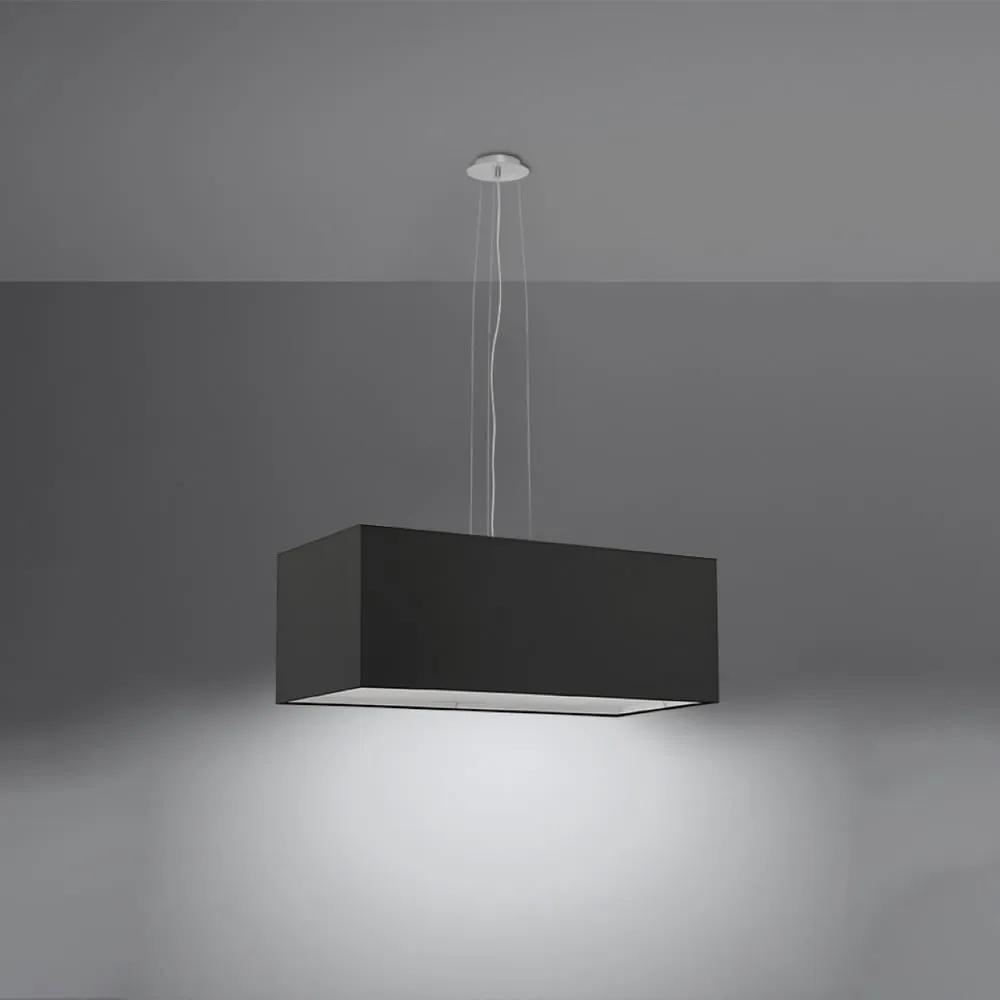 Черно висящо осветително тяло със стъклен абажур/с текстилен абажур Gryfin Bis – Nice Lamps