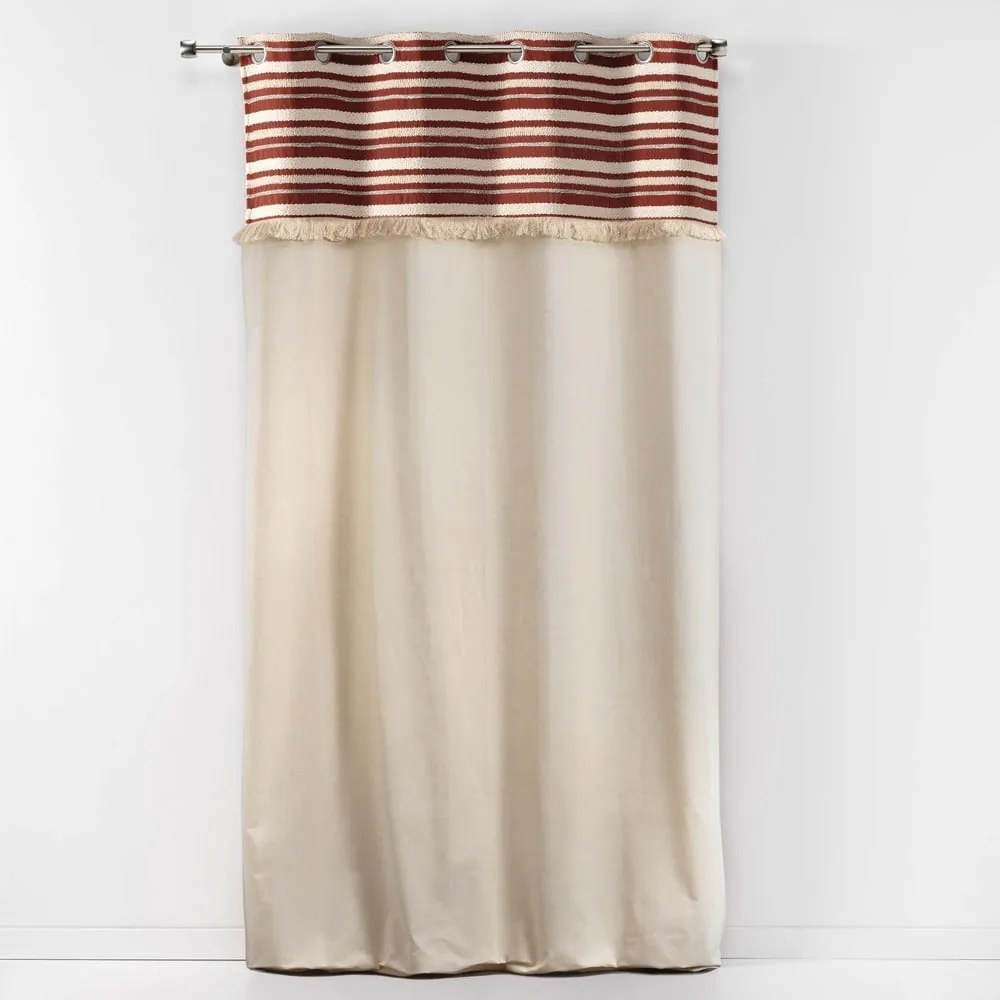 Памучно перде в тухлен и естествен цвят 140x240 cm Atlas – douceur d'intérieur