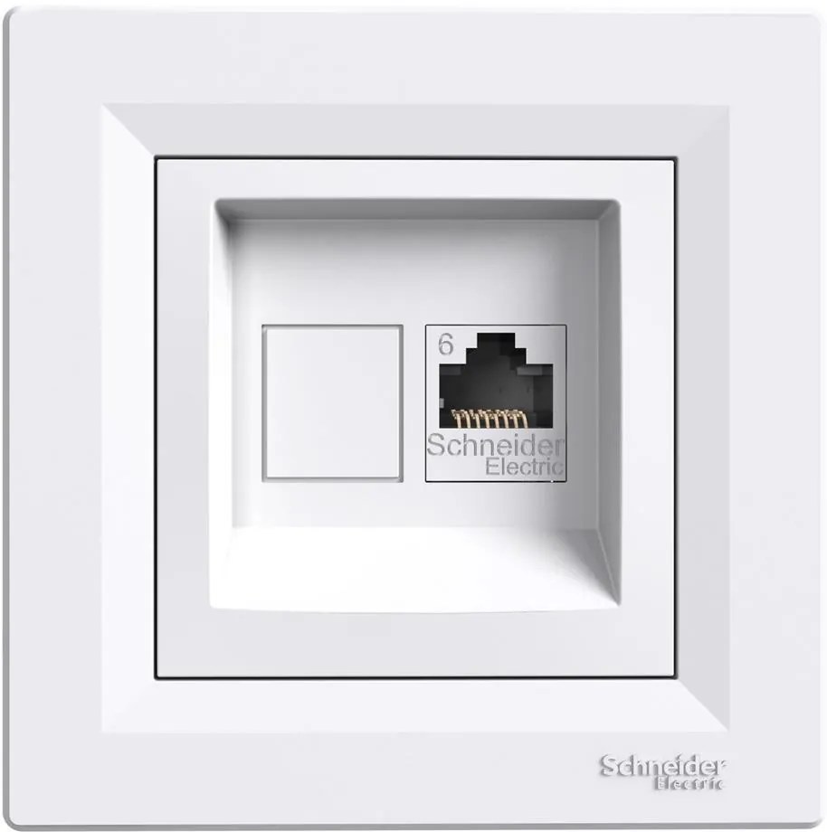 SE Розетка RJ45 UTP cat.6 моноблок цвят Бял Asfora  - EPH4700121