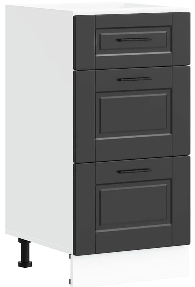 854221 vidaXL Кухненски шкаф "Porto", черен, инженерно дърво