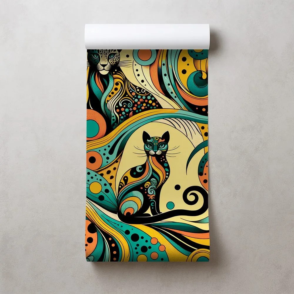 Фототапет – Цветни абстрактни котки