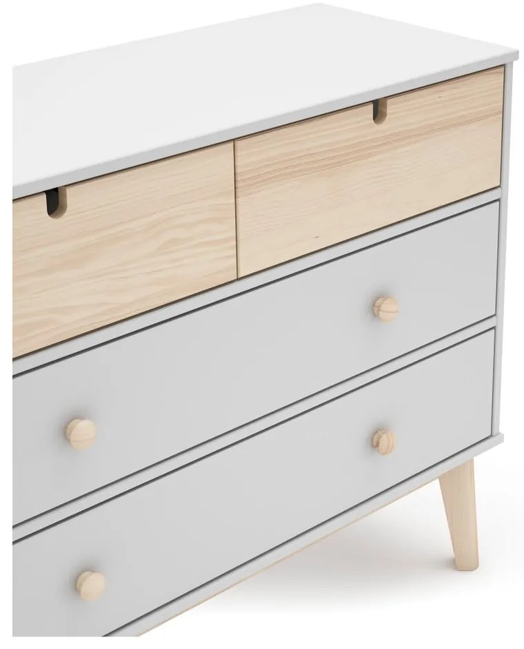 Бял нисък скрин за деца 100x81 cm Estefania - Marckeric