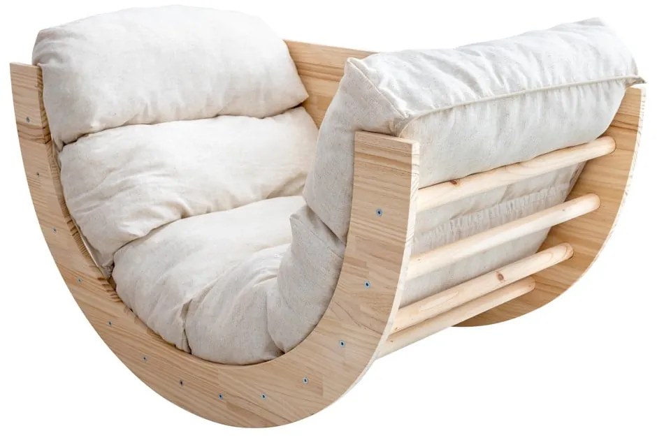 Люлка от масивен бор в естествен цвят 60x100x60 cm Montessori – Little Nice Things