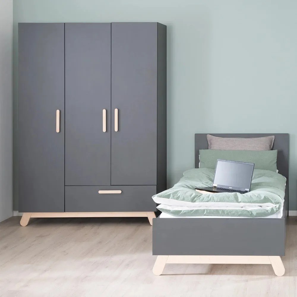 Черно детско легло 90x200 cm Jara - Roba