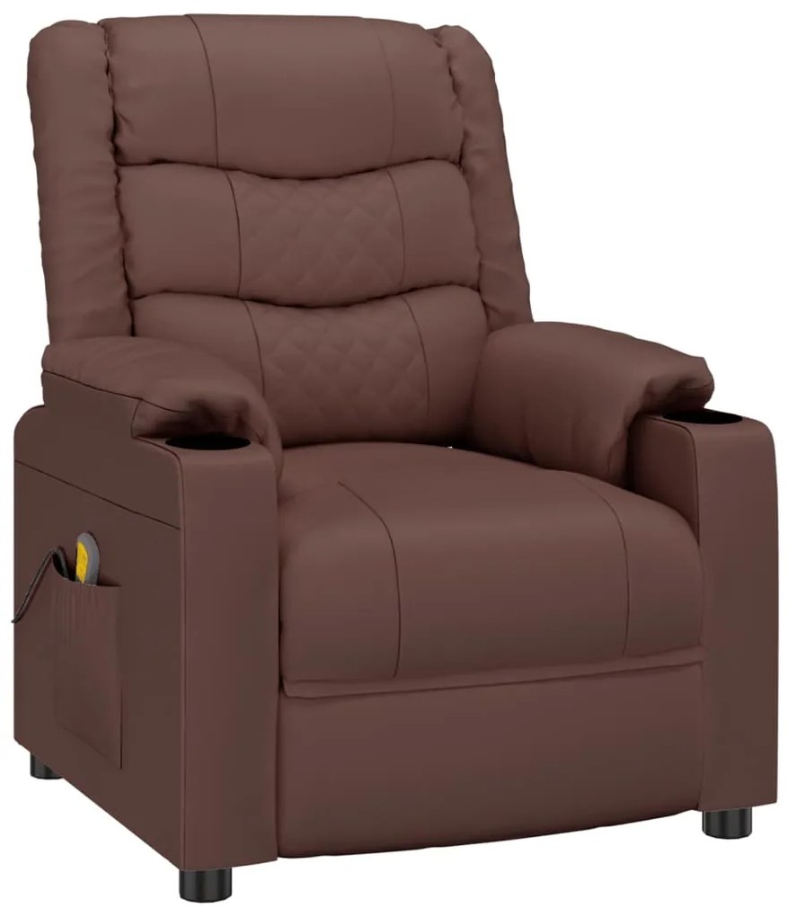 348051 vidaXL Електрически стол, кафяв, изкуствена кожа