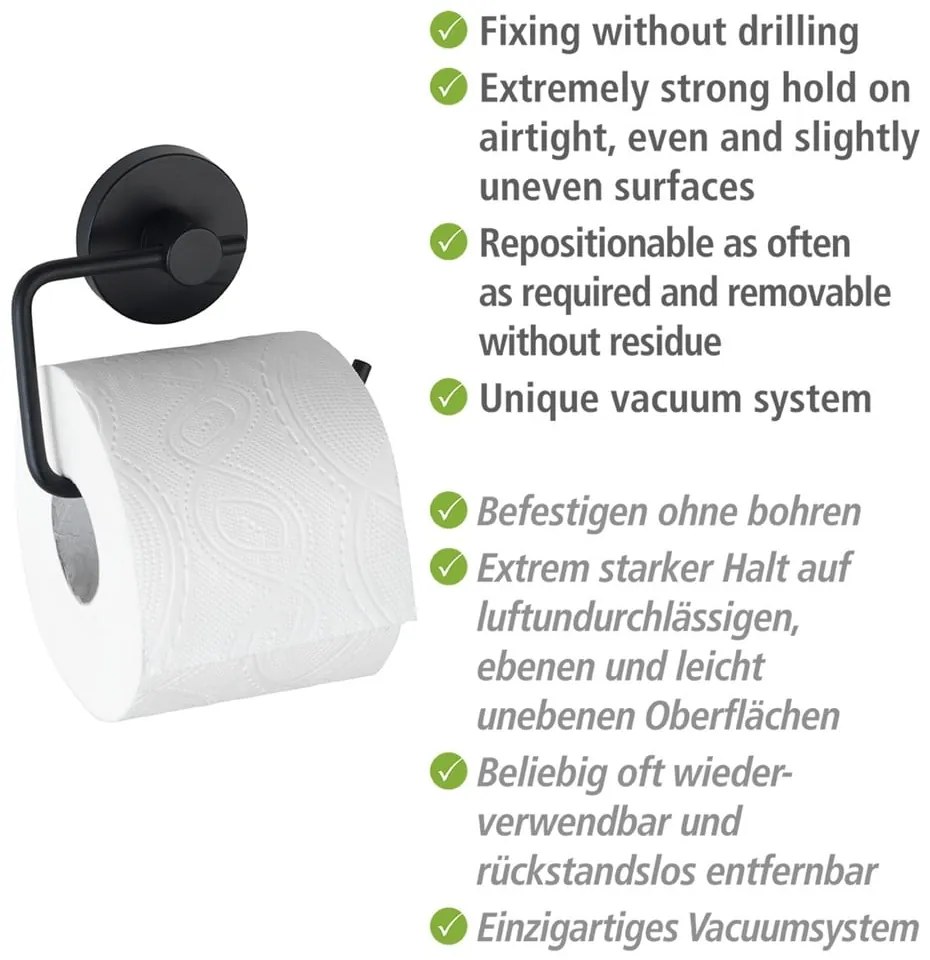 Черен държач за тоалетна хартия Vacuum-Loc® Milazzo - Wenko