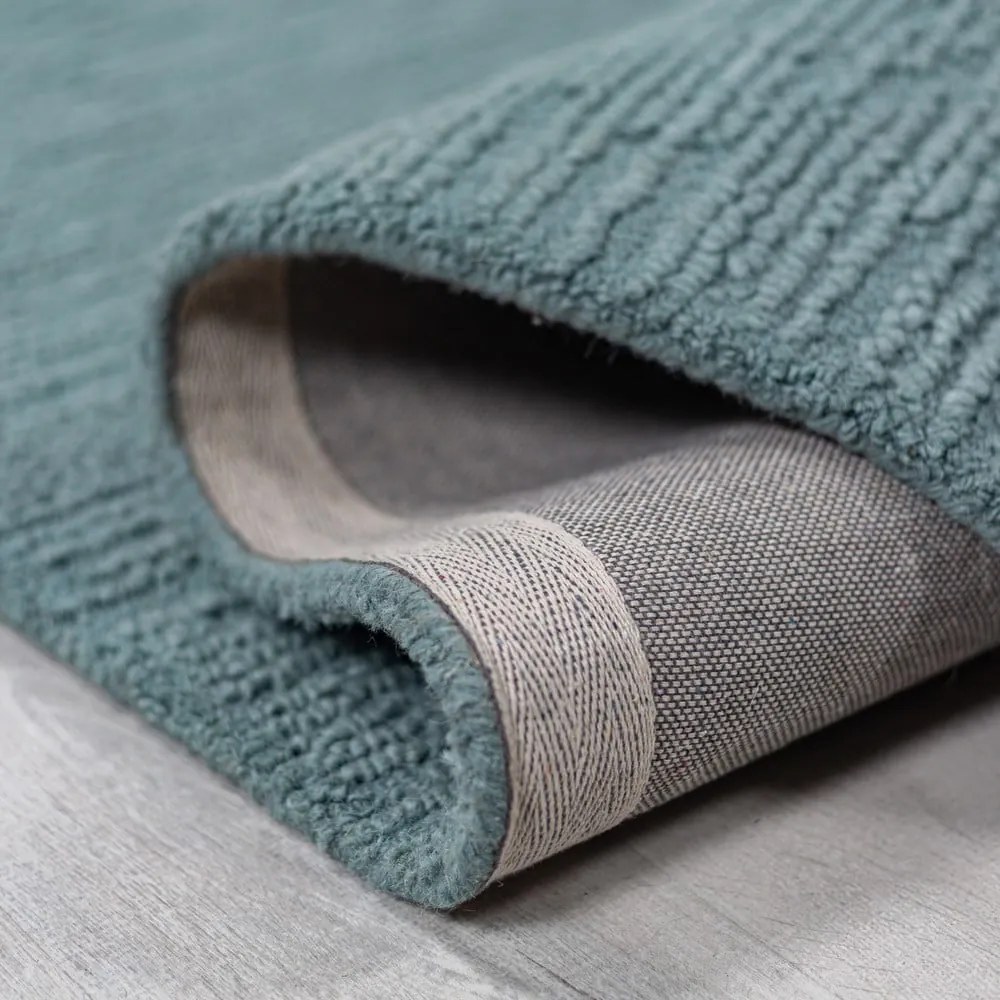 Сиво-син ръчно изработен вълнен килим 200x290 cm Harris Boucle – Flair Rugs