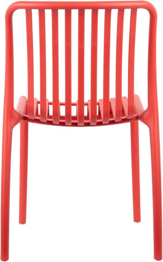 Светлочервен пластмасов трапезен стол Glee – Leitmotiv