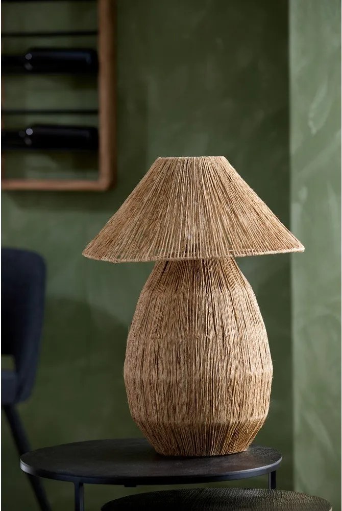 Настолна лампа в естествен цвят с абажур от юта (височина 55 cm) Maruva – Light & Living