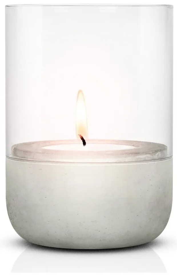 Стъклен свещник с бетонна основа - Blomus