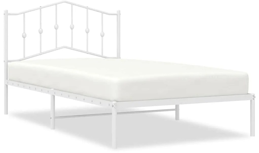 373833 vidaXL Метална рамка за легло с горна табла, черна, 100x200 см