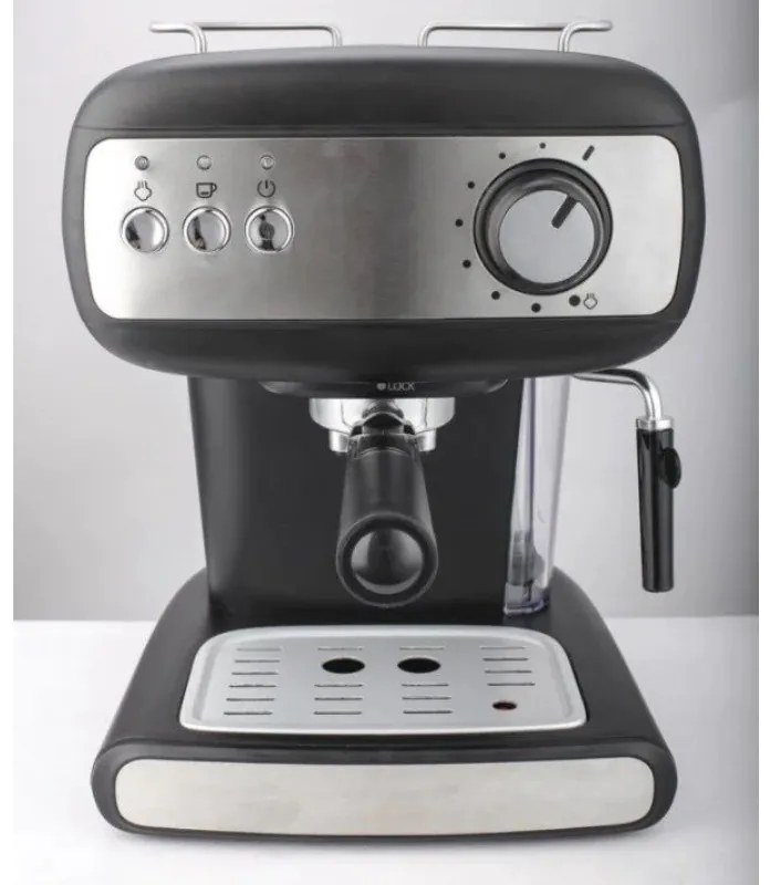 Еспресо машина Crown CEM-1525, 850W, 15 bar, 1.2 л, Подгряване на чаши, Пара, Подвижен резервоар, Крема диск, Черен
