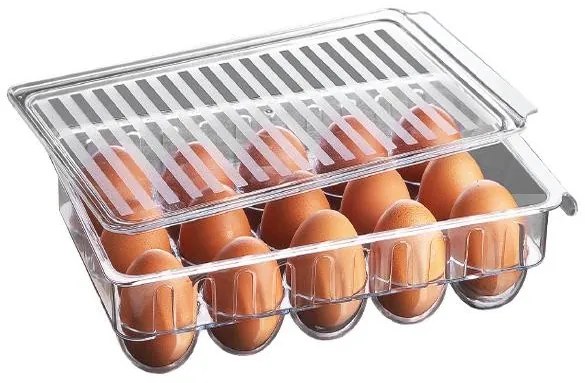 Horecano - Пластмасова кутия за яйца 15бр. прозрачна HOME-(F-32-T)