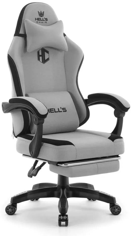 Ергономичен геймърски и офис стол HC-1016 с поставка за крака - сив