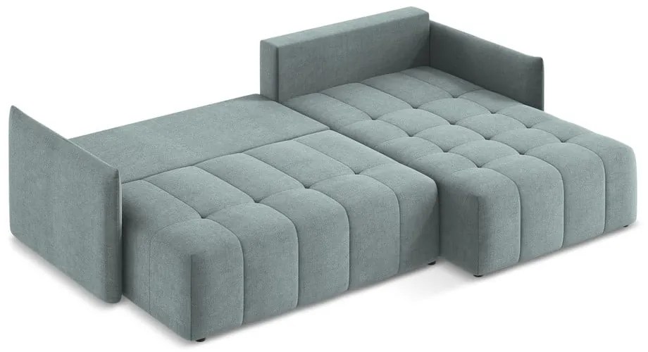 Син разтегателен ъглов диван с място за съхранение (десен ъгъл) Moku – Makamii