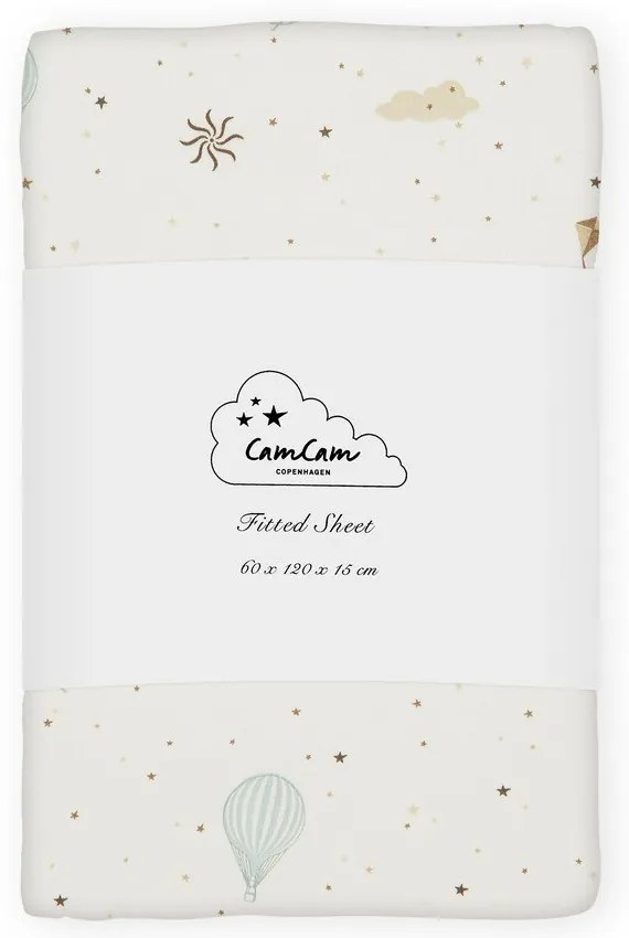 Еластичен детски чаршаф от органичен памук в цвят слонова кост 60x120 cm Dreamland – Cam Cam Copenhagen