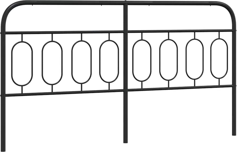 377152 vidaXL Метална резервна табла за легло, черна, 160 см